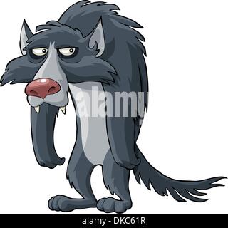 Grauer Wolf auf einem weißen Hintergrund-Vektor-illustration Stock Vektor