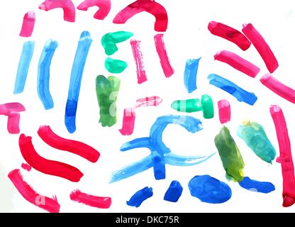 Bunte Aquarell Pinselstriche Stock Vektor