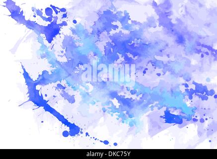 Blaue abstrakte Aquarell Hintergrund Flecken und Flecken Stock Vektor