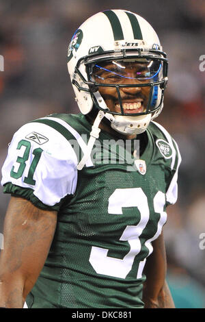 17. Oktober 2011 - East Rutherford, New Jersey, USA - New York Jets Cornerback Antonio Cromartie (31) vor dem in National Football League-Aktion bei Met Life-Stadion in East Rutherford New Jersey (Credit-Bild: © Brooks Von Arx/Southcreek/ZUMAPRESS.com) Stockfoto