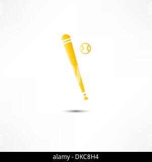 Baseball und Fledermaus-Symbol Stock Vektor