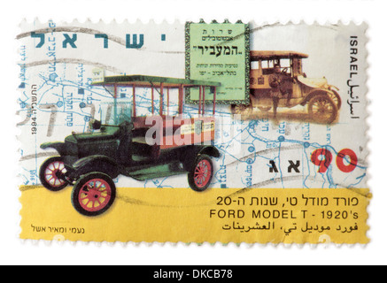 Ford Modell T-1920s - israelischen Poststempel Stockfoto