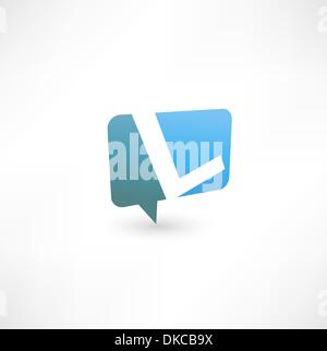 Abstrakte Blase Symbol basierend auf dem Buchstaben L Stock Vektor