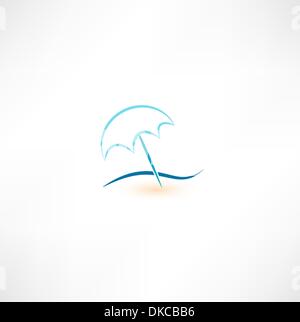 Strand Sonnenschirm Stock Vektor