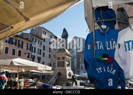 Statue von der Ketzer Giordano Bruno in Campo Fiori, Rom Stockfoto