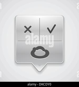 Cloud-Verbindung Zeiger mit Schaltflächen Tick und "Kreuz" Stock Vektor