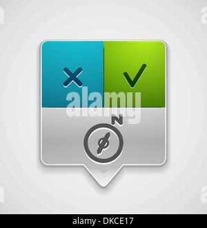 Navigation-Pointer mit Tick und Kreuz-Tasten zuordnen Stock Vektor