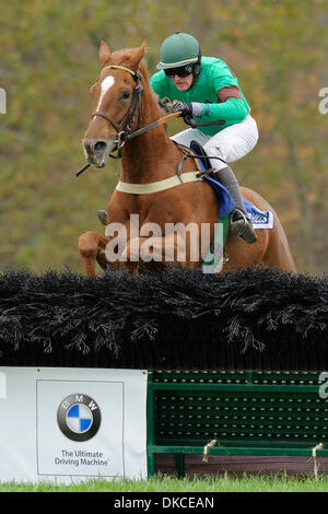 22. Oktober 2011 - weit Hills, New Jersey, Vereinigte Staaten - Paddy Young an Bord Wanganui gewinnt die Gladstone am 91. Far Hills Race Jahrestagung in Far Hills, NJ am 22.10.11. Trainiert von (Kredit-Bild: © Ryan Lasek/Eclipse/ZUMAPRESS.com) Stockfoto