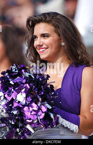 22. Oktober 2011 - Fort Worth, Texas, USA - TCU Horned Frogs Cheerleader während Aktion zwischen New Mexico Lobos und TCU Horned Frogs durchführen.  TCU Niederlagen bei Amon G. Carter Stadium New Mexico 69-0. (Kredit-Bild: © Andrew Dieb/Southcreek/ZUMAPRESS.com) Stockfoto