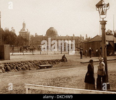 Afrika-Johannesburg-Synagoge und Telefonzentrale vor 1900 Stockfoto