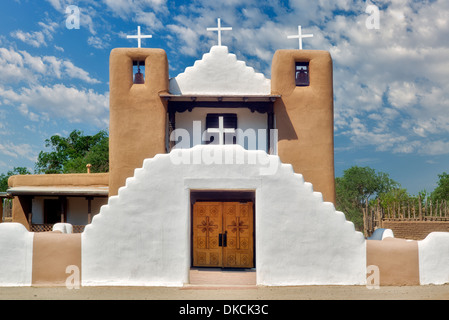 Kirche San Geronimo in de Taos Pueblo. Taos, New Mexiko. Stockfoto