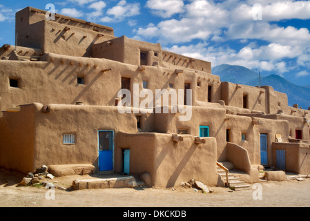Strukturen in Taos Pueblo de Wohnung. Taos, New Mexico Stockfoto