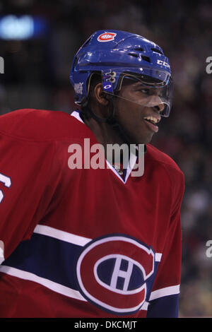 24. Oktober 2011 - Montreal, Quebec, Kanada - Montreal Canadiens Defenceman p.k. Subban (76) reagiert, wenn Position zu den Strafraum in die zweite Periode Aktion bei den Montréal Canadiens Spiel gegen die Florida Panthers im Centre Bell. Nach zwei Perioden sind beide Teams 1 gebunden. (Kredit-Bild: © Phillippe Champoux/Southcreek/ZUMAPRESS.com) Stockfoto