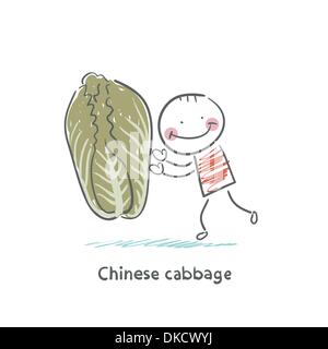 Chinakohl und der Mann Stock Vektor