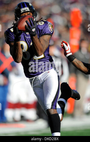 30. Oktober 2011 - Baltimore, Maryland, USA - Baltimore Ravens Wide Receiver Torrey Smith (82) einen Haken bei einem NFL Spiel zwischen den Baltimore Ravens und der Arizona Cardinals macht (Credit-Bild: © TJ Root/Southcreek/ZUMApress.com) Stockfoto