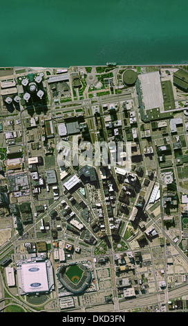 Luftbild-Karte von Detroit, Michigan Stockfoto
