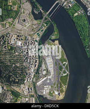 Luftbild-Karte von Ronald Reagan Washington National Airport und Pentagon Arlington Virginia Stockfoto