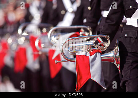 5. November 2011 - Columbus, Ohio, USA - The Ohio State University Marching Band auf dem Feld vor dem Spiel zwischen Indiana und Ohio State University in Ohio Stadium, Columbus, Ohio.  Ohio State besiegt Indiana 34-20. (Kredit-Bild: © Scott Stuart/Southcreek/ZUMAPRESS.com) Stockfoto