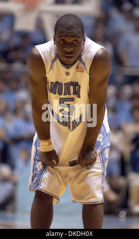 21. Januar 2007 - Chapel Hill, NC, USA - NCAA College Basketball: Carolina Tarheels TY LAWSON wie Carolina Tarheels der Georgia Tech Yellow Jackets 77-61 zu schlagen, als sie am Dean Smith Center auf dem Campus von The Univeristy of North Carolina von Chapel Hill gespielt. Stockfoto