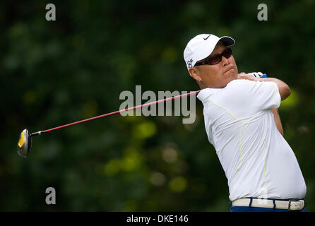 3. Juli 2007 - Bethesda, MD, USA - NOTAH BEGAY III treibt den Ball während einer Praxis rund um die AT&T National im Congressional Country Club in Bethesda, Maryland, 3. Juli 2007.  (Kredit-Bild: © Mannie Garcia/ZUMA Press) Stockfoto