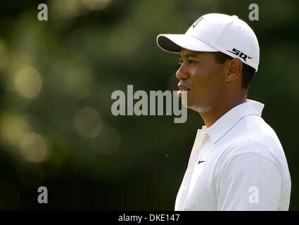 3. Juli 2007 - Bethesda, MD, USA - Welt auf Platz Nr. 1 Golfer TIGER WOODS während einer Praxis an den nationalen AT&T im Congressional Country Club in Bethesda, Maryland, 3. Juli 2007 Runde.  (Kredit-Bild: © Mannie Garcia/ZUMA Press) Stockfoto