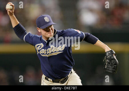 13. Juli 2007: San Diego Padres Krug Cla Meredith auf dem Hügel gegen die Arizona Diamondbacks im Chase Field in Phoenix, Arizona. Die Diamondbacks besiegte die Padres 8-3 (Credit-Bild: © Max Simbron/Cal Sport Media) Stockfoto