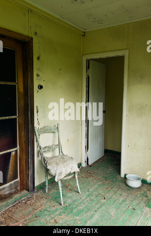 Verlassene Bauernhäuser auf der Südinsel Neuseelands Stockfoto