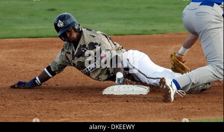 Profil von San Antonio Missionen Luis Durango. Durango gestohlen zweiten Base gegen die Midland Rockhounds im Wolff-Stadion am Mittwoch, 13. Mai 2009.  Kin Mann Hui/kmhui@express-news.net (Credit-Bild: © San Antonio Express-News/ZUMA Press) Stockfoto