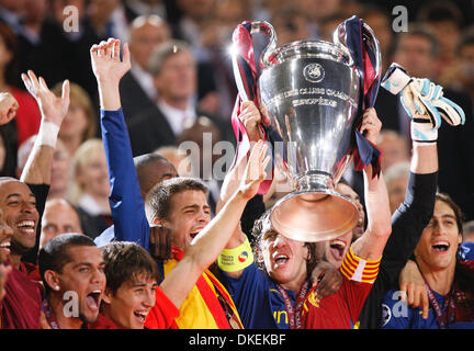 27. Mai 2009 - Rom, Italien - UEFA-Champions-League-Soccer-Finale zwischen Barcelona und Manchester United im Stadio Olimpico in Rom, Italien. Barcelona schlug Manchester United 2: 0. (Kredit-Bild: © Foto Olimpic/Action Press/ZUMA Press) Einschränkungen: * Nord- und Südamerika Rechte nur * Stockfoto