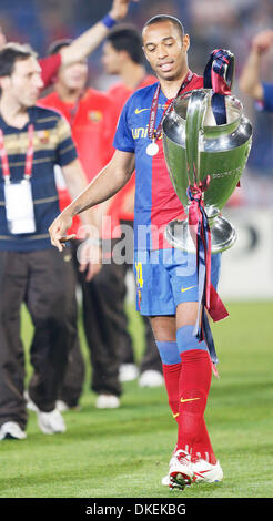 27. Mai 2009 - Rom, Italien - THIERRY HENRY vom FC Barcelona während der UEFA Champions League Soccer Finale zwischen Barcelona und Manchester United im Stadio Olimpico in Rom, Italien. Barcelona schlug Manchester United 2: 0. (Kredit-Bild: © Foto Olimpic/Action Press/ZUMA Press) Einschränkungen: * Nord- und Südamerika Rechte nur * Stockfoto