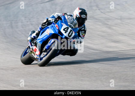 14. August 2009 - Alton, Virginia, USA - 14. August 2009: AMA bei Virginia internationale Rennen Weg super bike super Pole. 40 Jason DiSalvo (Kredit-Bild: © Mark Abbott/Southcreek Global/ZUMApress.com) Stockfoto