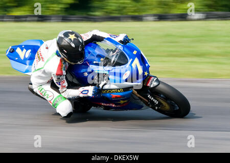 14. August 2009 - Alton, Virginia, USA - 14. August 2009: AMA am Virginia internationale Rennen Weg 7 Mat Maldin Rockstar/MakitaSuzuki GSX-R1000 (Credit-Bild: © Mark Abbott/Southcreek Global/ZUMApress.com) Stockfoto