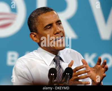 US-Präsident Barack Obama spricht Menge im Cashmen Center während einer Reise nach Las Vegas Valley für seine Kampagne zur Wiederwahl ist zulässig Stockfoto