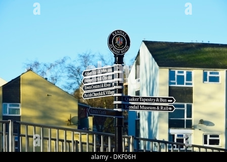 Richtung Wegweiser. Aynam Road, Kendal, Cumbria, England, Vereinigtes Königreich, Europa. Stockfoto