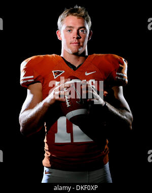 9. Juli 2009 - AUSTIN, TEXAS, USA - für Sport - Portrait of Texas quarterback Colt McCoy Dienstag, 14. Juli 2009 in Austin, Tx. (Credit-Bild: © San Antonio Express-News/ZUMApress.com) Stockfoto