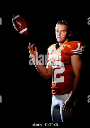 9. Juli 2009 - AUSTIN, TEXAS, USA - für Sport - Portrait of Texas quarterback Colt McCoy Dienstag, 14. Juli 2009 in Austin, Tx. (Credit-Bild: © San Antonio Express-News/ZUMApress.com) Stockfoto