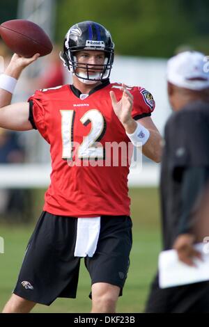 11. August 2009: Baltimore Ravens Quarterback John Beck während der Baltimore Ravens 2009 Trainingslager am Mc Daniels College in Westminster, Maryland (Credit-Bild: © Southcreek Global/ZUMApress.com) Stockfoto