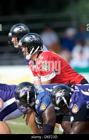 11. August 2009: Baltimore Ravens Quarterback Joe Flacco während der Baltimore Ravens 2009 Trainingslager am Mc Daniels College in Westminster, Maryland (Credit-Bild: © Southcreek Global/ZUMApress.com) Stockfoto