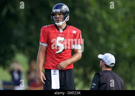 11. August 2009: Baltimore Ravens Quarterback Joe Flacco während der Baltimore Ravens 2009 Trainingslager am Mc Daniels College in Westminster, Maryland (Credit-Bild: © Southcreek Global/ZUMApress.com) Stockfoto