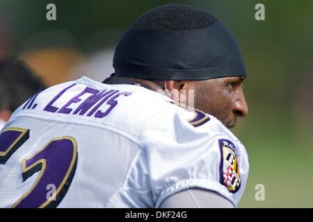 11. August 2009: Baltimore Ravens Linebacker Ray Lewis bei den Baltimore Ravens 2009 Trainingslager am Mc Daniels College in Westminster, Maryland (Credit-Bild: © Southcreek Global/ZUMApress.com) Stockfoto
