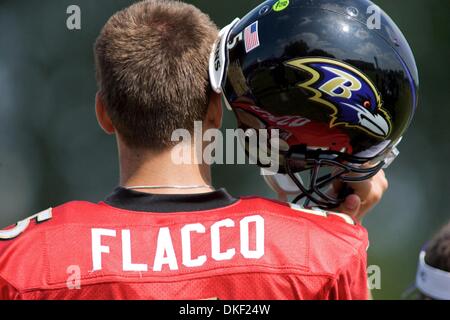 11. August 2009: Baltimore Ravens Quarterback Joe Flacco während der Baltimore Ravens 2009 Trainingslager am Mc Daniels College in Westminster, Maryland (Credit-Bild: © Southcreek Global/ZUMApress.com) Stockfoto