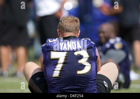 11. August 2009: Baltimore Ravens Tackle Marschall Yanda während der Baltimore Ravens 2009 Trainingslager am Mc Daniels College in Westminster, Maryland (Credit-Bild: © Southcreek Global/ZUMApress.com) Stockfoto