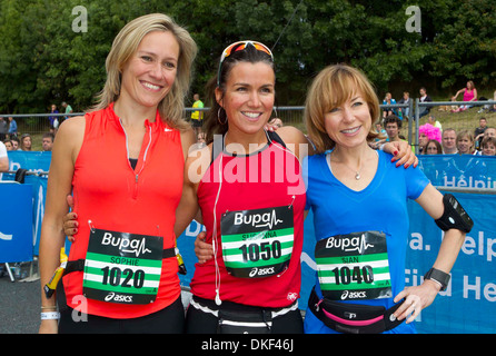 Sophie Rayworth Susanna Reid und Sian Williams Bupa Great North Run 2012 Tyne and Wear England - 16.09.12 glaubhaft: Stockfoto