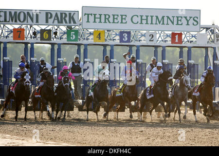 6. Juni 2009 - Elmont, New York, USA - am Tor, gewann #4 SUMMER BIRD geritten von KENT DESORMEAUX (rote Mütze) 141. laufendem die Belmont Stakes in Belmont Park, Elmont NY.  (Kredit-Bild: © Anthony Gruppuso/Southcreek Global/ZUMA Press) Stockfoto