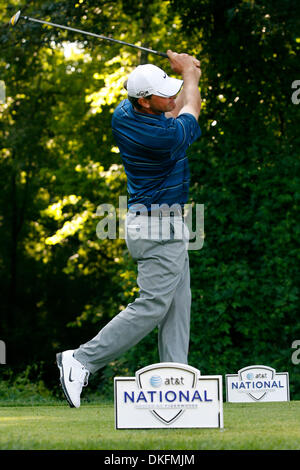 3. Juli 2009 statt - Bethesda, Maryland, USA - LUCAS GLOVER Tees aus auf #14 in der 2. Runde der National Golf Championship im Congressional Country Club.  Zum Zeitpunkt der Berichterstattung Glover wurde zum 4. 6 unter Par gebunden (Credit-Bild: © James Berglie/ZUMA drücken) Stockfoto