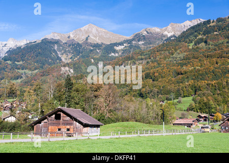 herbstliche Landschaft im Berner Oberland, Kanton Bern, Schweiz Stockfoto