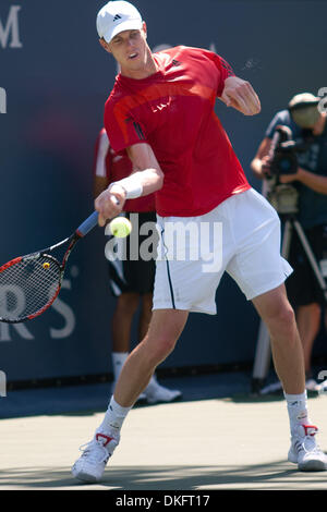 2. August 2009 Einzel - Westwood, Kalifornien, Vereinigte Staaten von Amerika - Sam Querrey in Aktion während der LA Tennis Open Finale. Querrey fuhr fort, um das Finale zu gewinnen. (Kredit-Bild: © Brandon Parry/Southcreek Global/ZUMAPRESS.com) Stockfoto