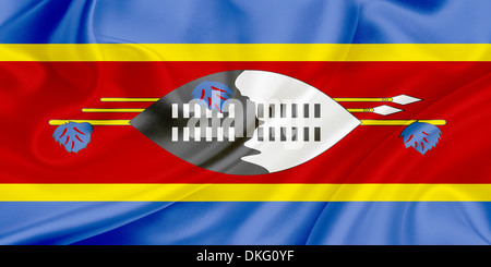 Swasiland im Wind wehende Flagge Stockfoto