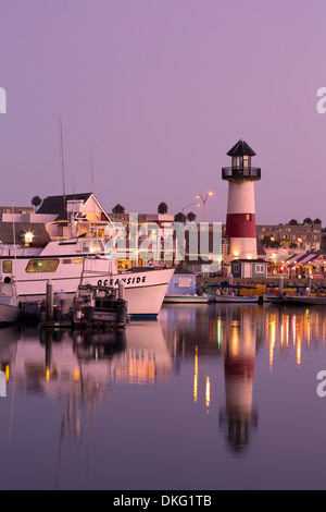Oceanside Harbor Village Leuchtturm, Stadt von Oceanside, California, Vereinigte Staaten von Amerika, Nordamerika Stockfoto