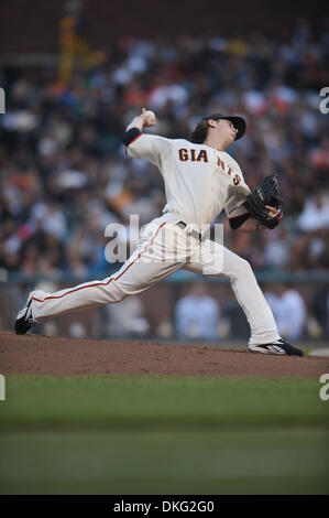 27. Juli 2009 - San Francisco, Kalifornien - San Francisco Giants Krug TIM LINCECUM in Aktion während des MLB-Spiels zwischen den Pittsburgh Pirates und die San Francisco Giants im AT&T Park in San Francisco. (Kredit-Bild: © Matt Cohen/Southcreek Global/ZUMA Press) Stockfoto